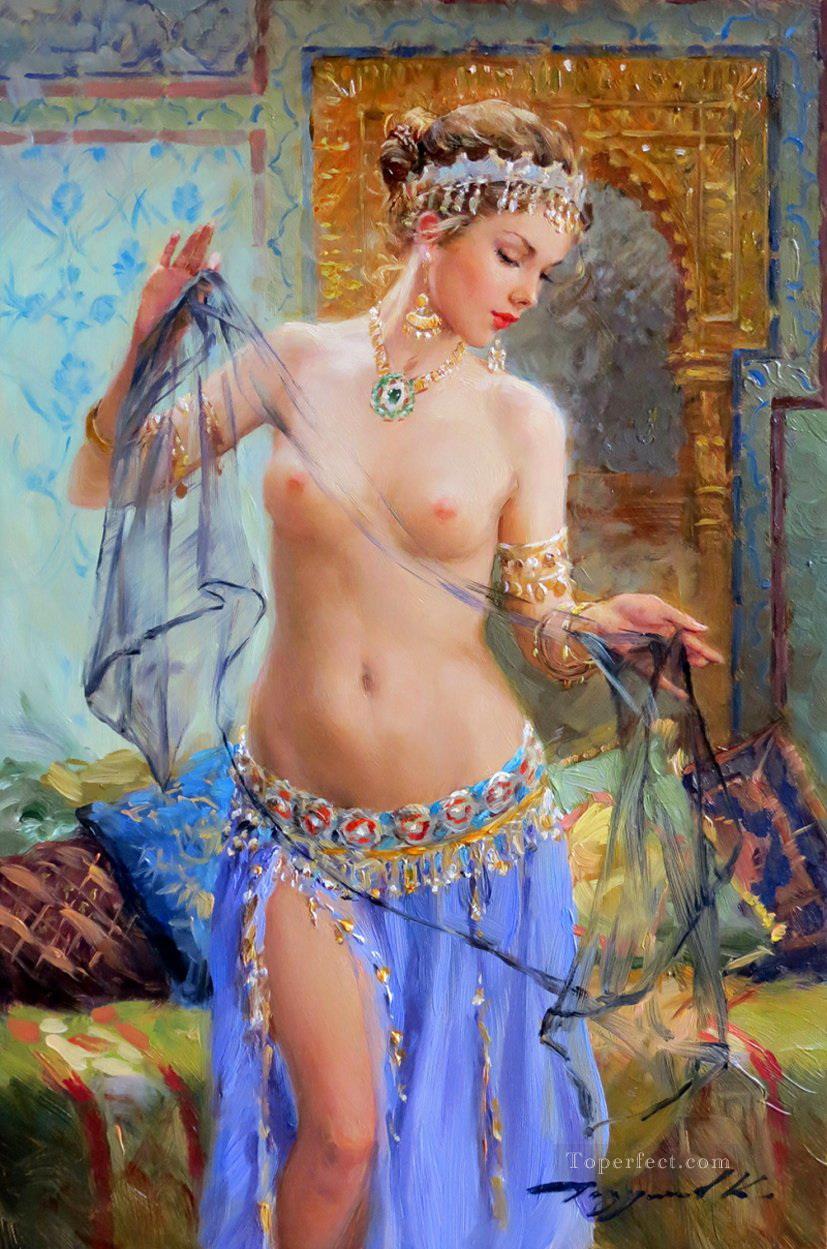 Pretty Lady KR 022 Impresionista desnuda Pintura al óleo